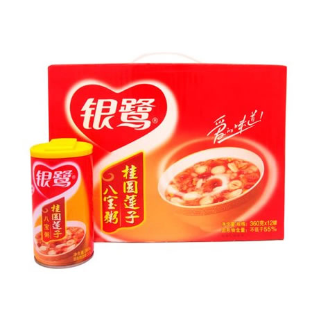 银鹭桂圆莲子八宝粥360g*12罐 