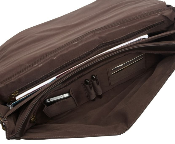Samsonite 16寸真皮复古公文包