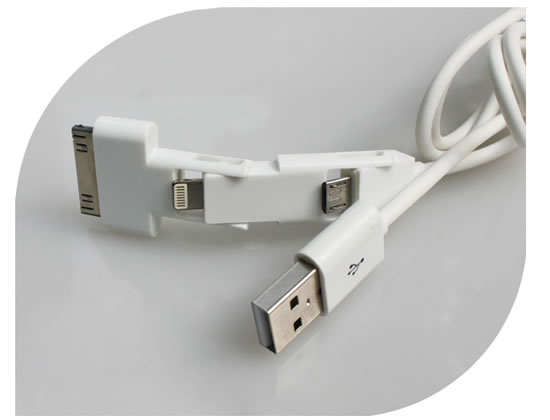 苹果iphone4S/5S ipad 三星小米多功能一拖三数据线/三合一充电线