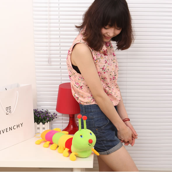 布玛七彩毛毛虫布娃娃毛绒玩具