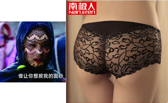 南极人女士性感蕾丝镂空低腰内裤