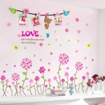 客厅卧室浪漫温馨可移除墙贴纸 天猫价格4.8包邮