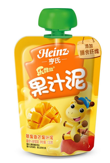 亨氏乐维滋果汁泥-苹果香芒120g*24