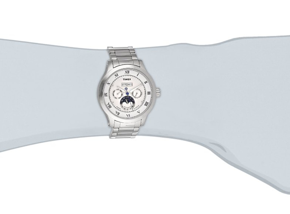 Timex T2N291AB男士日历全显自动不锈钢手表