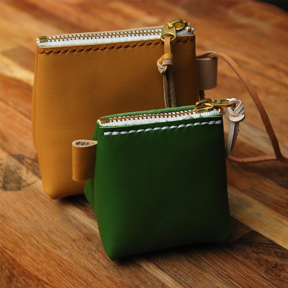 纯手工真牛皮零钱包