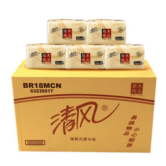 清风原木纯品系列抽纸
