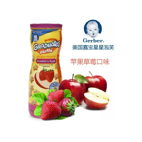 嘉宝草莓苹果味星星米饼42g