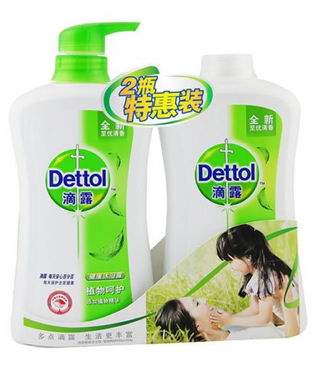 滴露植物呵护沐浴露650g+650g