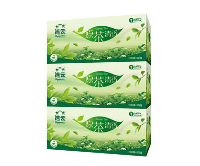 洁云原茶清香盒装抽纸
