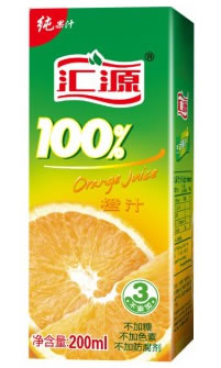 汇源100%橙果汁200ml*24盒