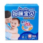 妈咪宝贝 瞬吸干爽男宝宝纸尿裤 M168片 当当网价格