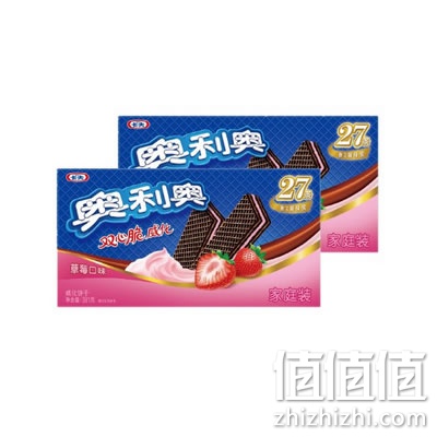 奥利奥草莓味双心脆威化
