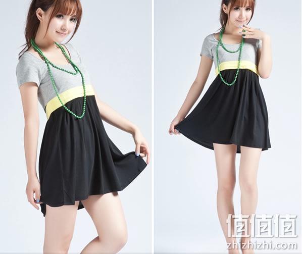 森马夏装女款拼接连身裙