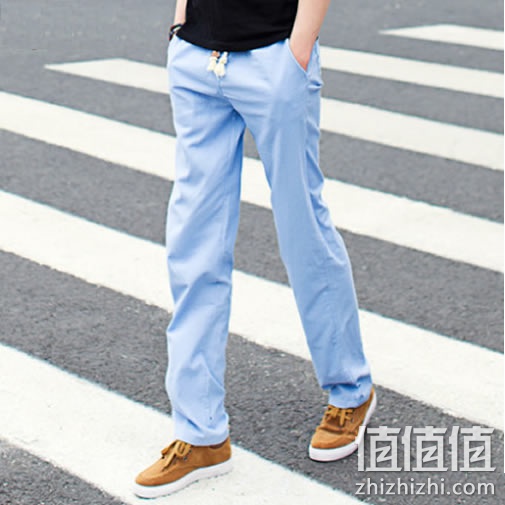 宁彩瑜尔男士亚麻休闲长裤