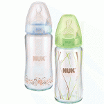 NUK 耐高温玻璃彩色奶瓶 240ML (带1号硅胶中圆孔奶嘴) 亚马逊中国价格