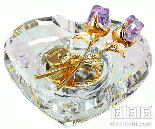 逦音水晶紫玫瑰八音盒 