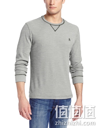 Original Penguin 原始企鹅 Waffle 男士长袖圆领衫