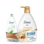 多芬 丰盈宠肤沐浴乳 1000ml+清透水润沐浴乳 300ml（有赠品） 亚马逊中国