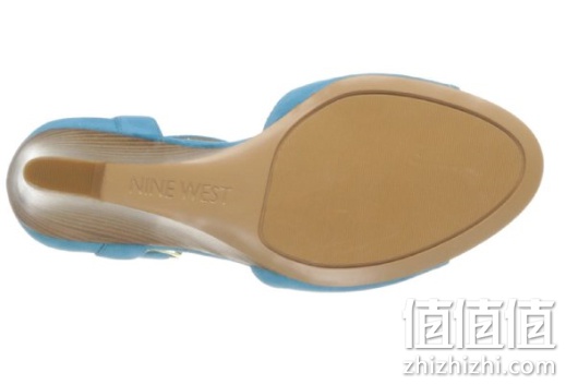 Nine West 玖熙 Floyd 女式真皮踝带坡跟凉鞋