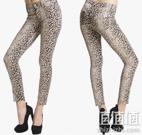 7 For All Mankind 女士啡色豹纹超紧贴身长裤