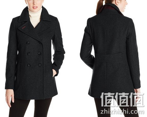 Tommy Hilfiger 汤米•希尔费格女士双排扣羊毛大衣