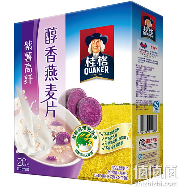 桂格紫薯高纤醇香燕麦片540g 