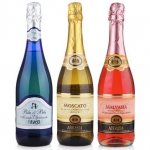 意大利阿碧兹亚起泡酒（蓝之蓝+桃红+莫斯卡托）三支装750ml*3 我买网价格