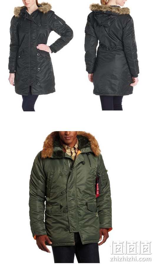 Alpha Industries 阿尔法工业女士N-3B修身连帽大衣
