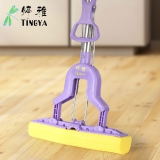 婷雅 不锈钢杆对折挤水胶棉拖把