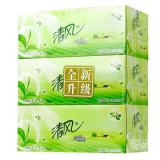 清风 绿茶盒装抽纸 200抽*3盒 苏宁价格