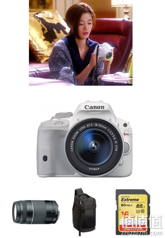 CANON 佳能 EOS 100D双镜头套机白色版