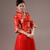 人气新娘 红色旗袍结婚礼服