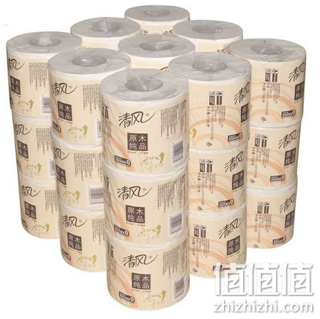 清风原木纯品270段3层27卷卫生纸