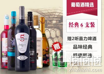 葡萄酒精选6支装