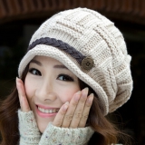 诗倍嘉 冬季韩版加厚保暖针织女士帽子