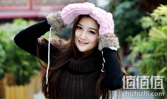 ollbtg韩版加厚麻花可爱女士挂脖毛线手套
