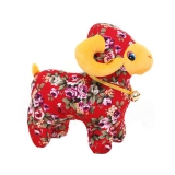 睿伊 花布绵羊公仔羊年吉祥物 高18cm