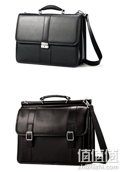 Samsonite 新秀丽 Leather Flapover 男士真皮公文包
