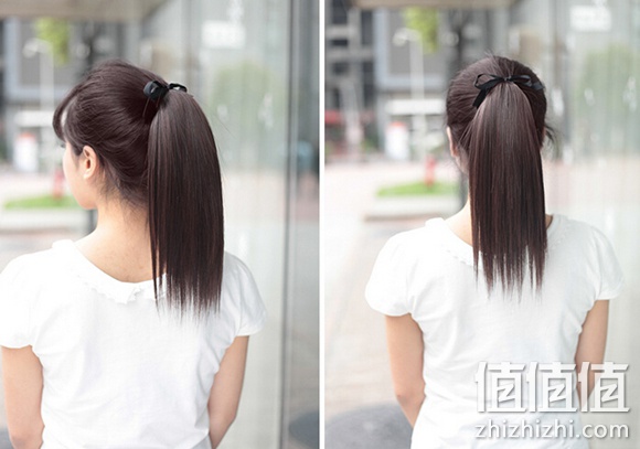 佰美坊绑带式假直发马尾