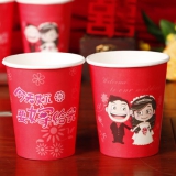 花神 婚庆一次性喜庆纸杯 48个