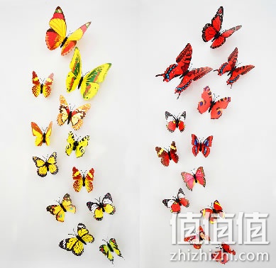 COLOR CASA彩色仿真3D蝴蝶立体墙贴