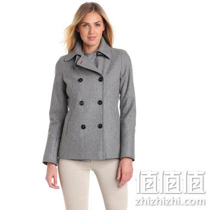 Tommy Hilfiger Women's Classic Double-Breasted Wool-Blend Peacoat