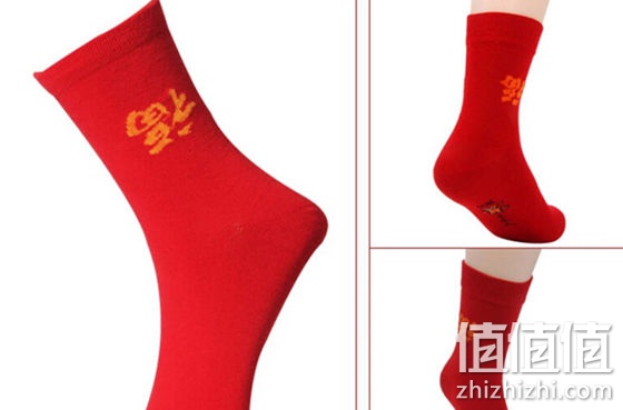 芬那丝纯棉男女本命年红袜子