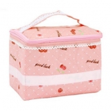 粉色樱桃覆膜化妆品收纳盒