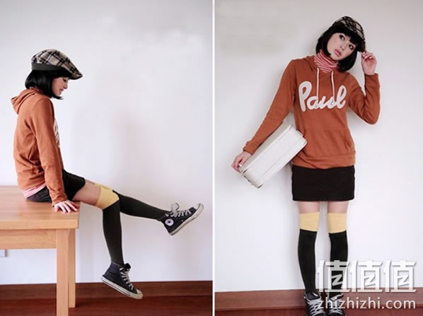 中筒女袜