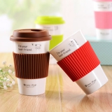 剑林 创意可爱带盖陶瓷杯马克杯 350ml