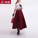 女士毛呢高腰半身长裙