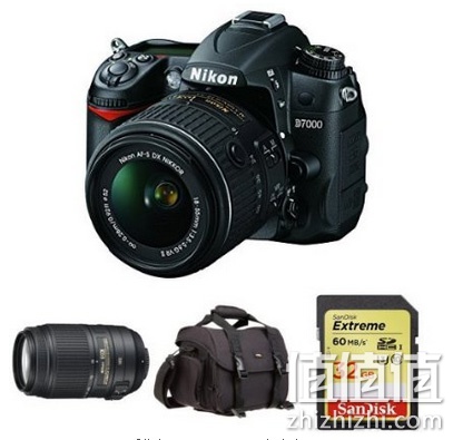 Nikon 尼康 D7000 双镜头单反相机(18-55mm镜头+55-300mm镜头)+摄影包及存储卡