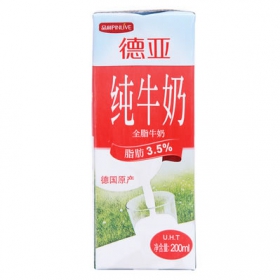 德亚 全脂纯牛奶 200ml*30盒 1号店价格