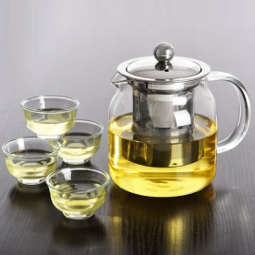 漫漫屋 玻璃茶壶套装700ml+4个杯